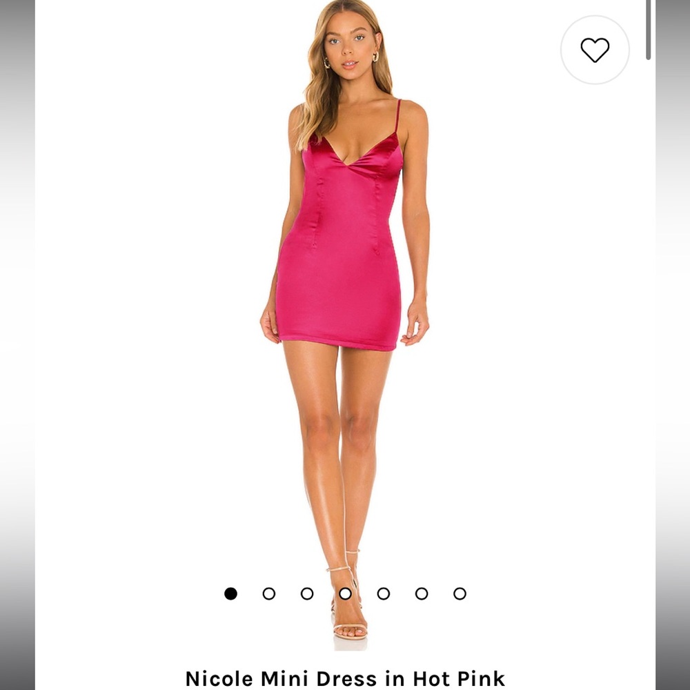 Super down hot pink satin mini dress